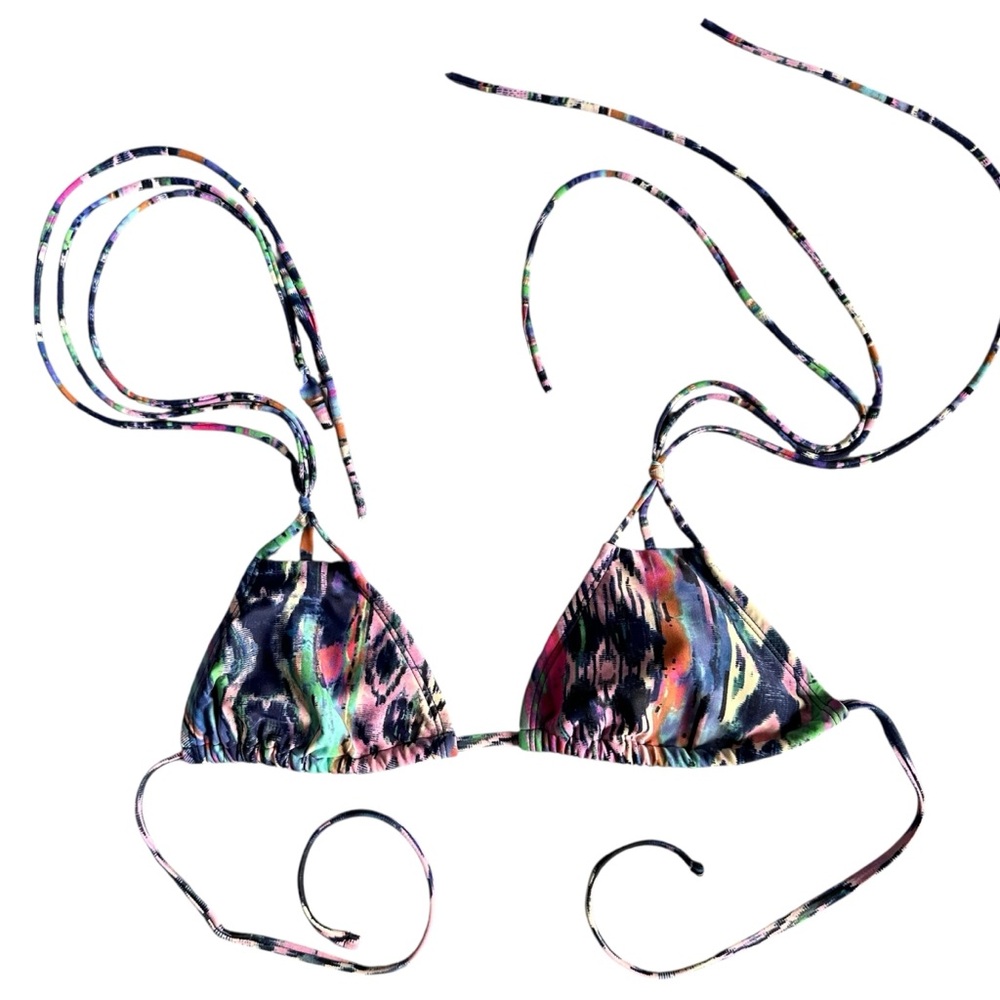 Xhilaration Pink and Green Bikini Top